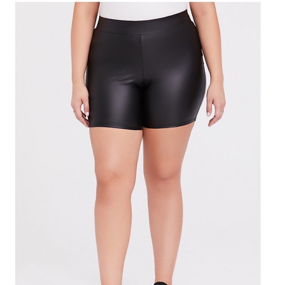 Torrid faux leather bike shorts